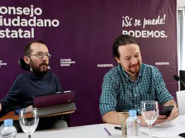 El líder de Podemos Pablo Iglesias, y Pablo Echenique El líder de Podemos Pablo Iglesias, y Pablo Echenique