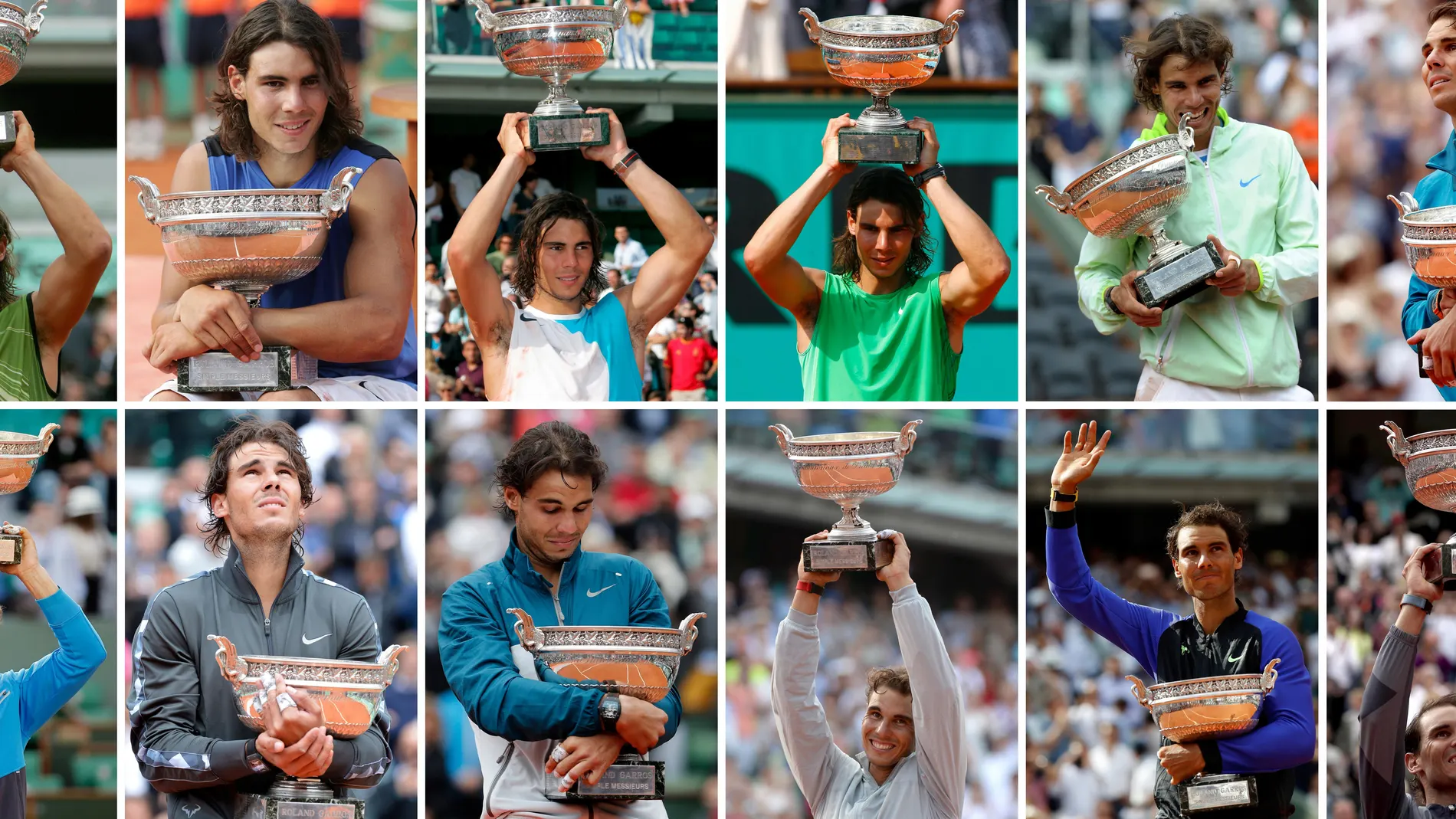 Los 12 Roland Garros que ha conquistado Rafa Nadal Los 12 Roland Garros que ha conquistado Rafa Nadal