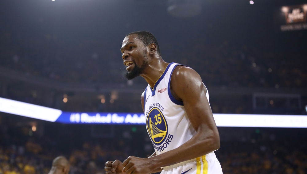 Kevin Durant, durante un partido con los Warriors