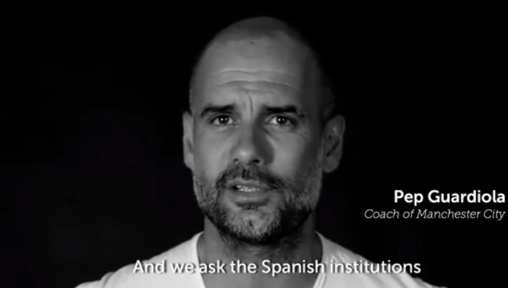 Pep Guardiola, en un vídeo de Òmnium
