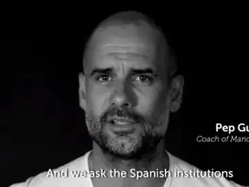 Pep Guardiola, en un vídeo de Òmnium Pep Guardiola, en un vídeo de Òmnium