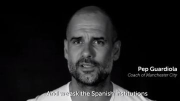 Pep Guardiola, en un vídeo de Òmnium