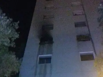 Fachada del edificio calcinado Fachada del edificio calcinado