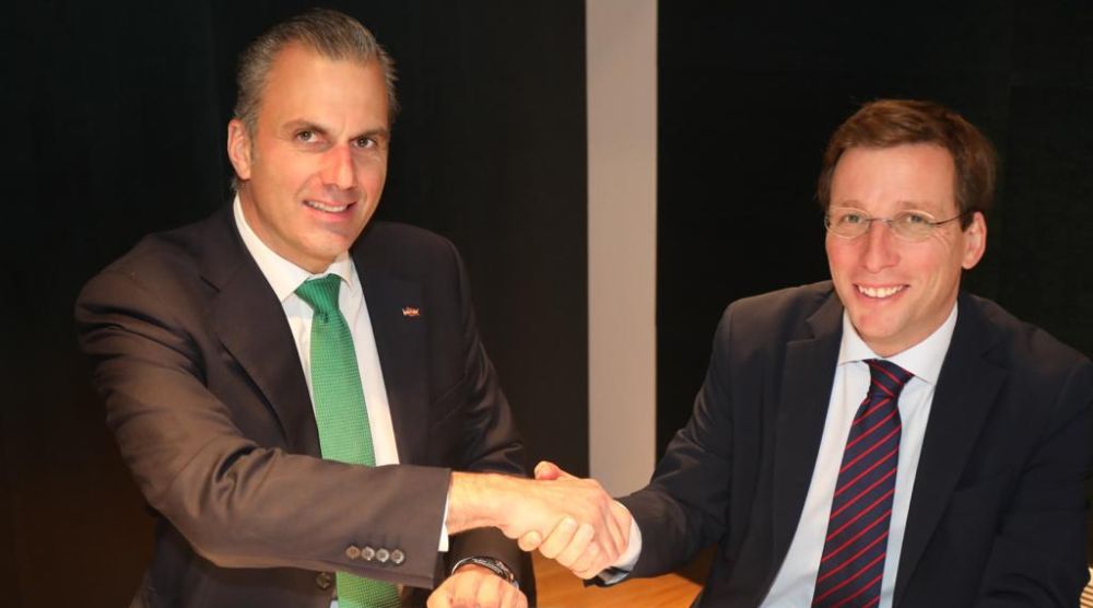 Ortega Smith (Vox) y Martínez Almeida (PP) sellan su acuerdo en Madrid