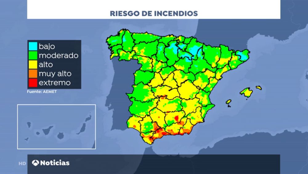 La falta de humedad aumenta las probabilidades de que se produzcan incendios en España