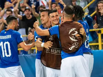 Italia celebra un gol Italia celebra un gol