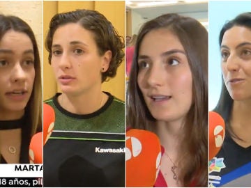 Marta García, Ana Carrasco, Tatiana Calderón y Sara Garcia atienden a Antena 3 Deportes