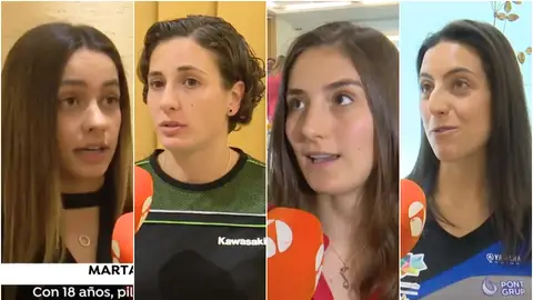 Marta García, Ana Carrasco, Tatiana Calderón y Sara Garcia atienden a Antena 3 Deportes Marta García, Ana Carrasco, Tatiana Calderón y Sara Garcia atienden a Antena 3 Deportes