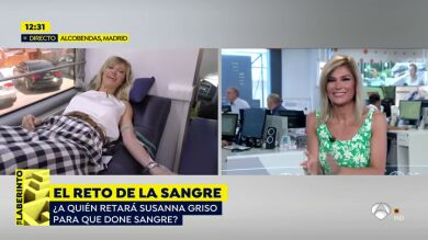 Susanna Griso reta en directo a Sandra Golpe y Manu Sánchez a donar sangre