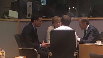 Sánchez, Merkel, Macron y Tusk