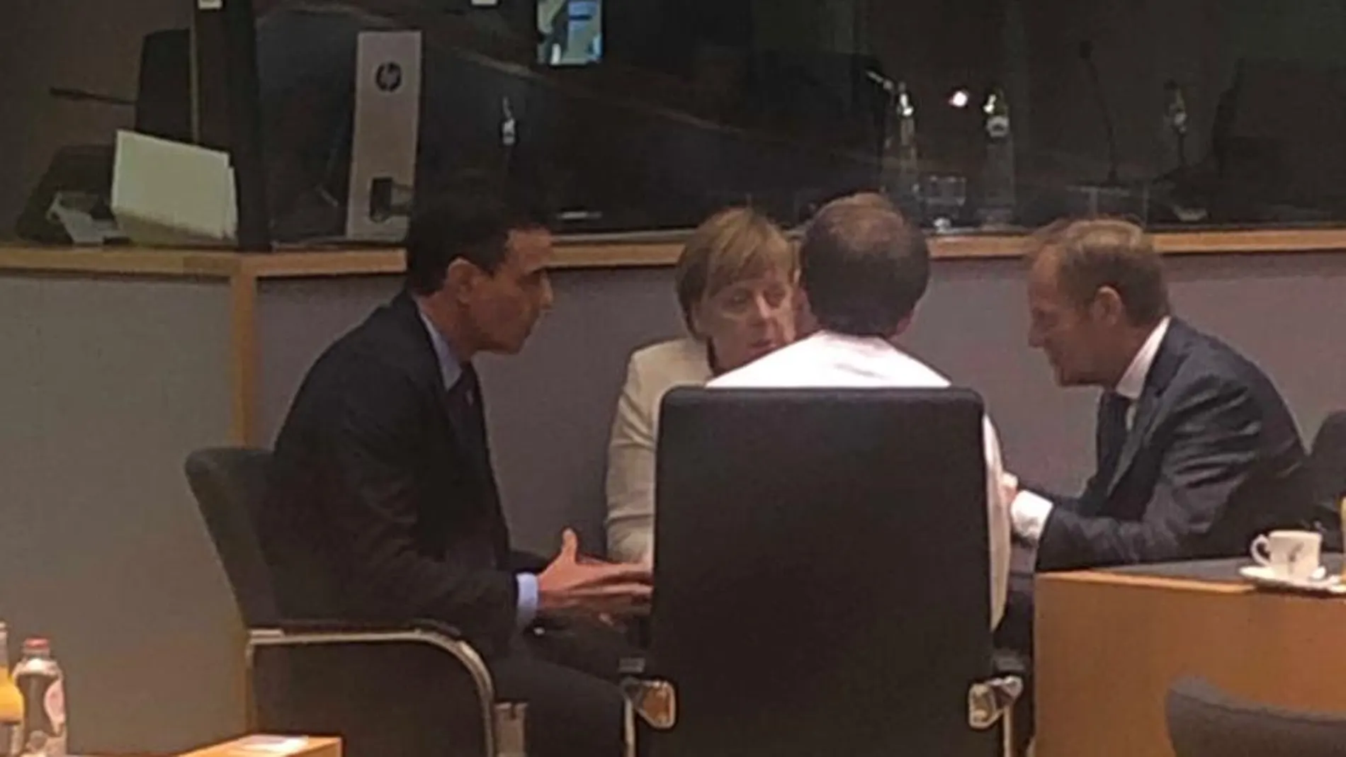 Sánchez, Merkel, Macron y Tusk Sánchez, Merkel, Macron y Tusk