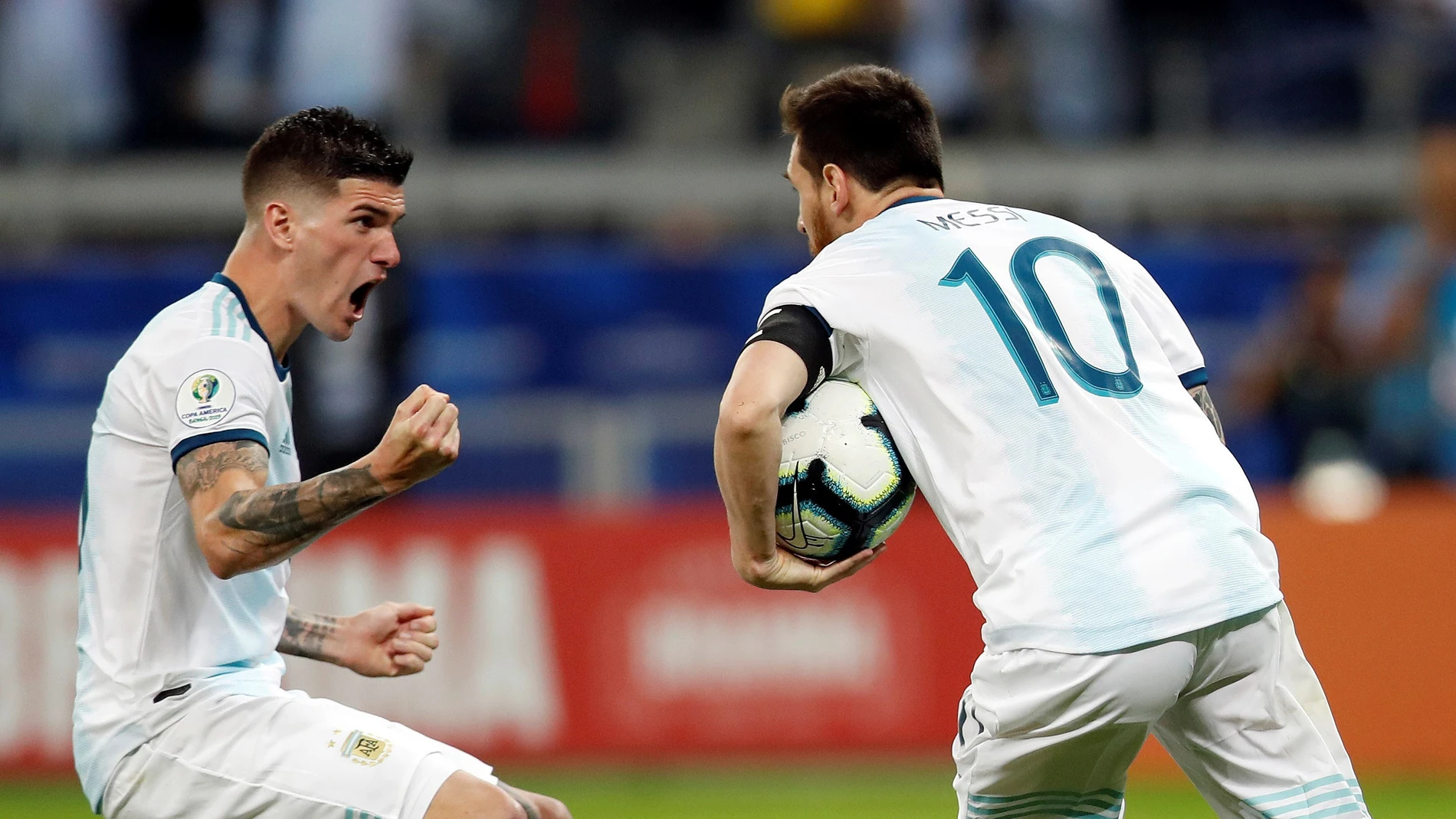 Leo Messi, tras anotar su gol ante Paraguay Leo Messi, tras anotar su gol ante Paraguay