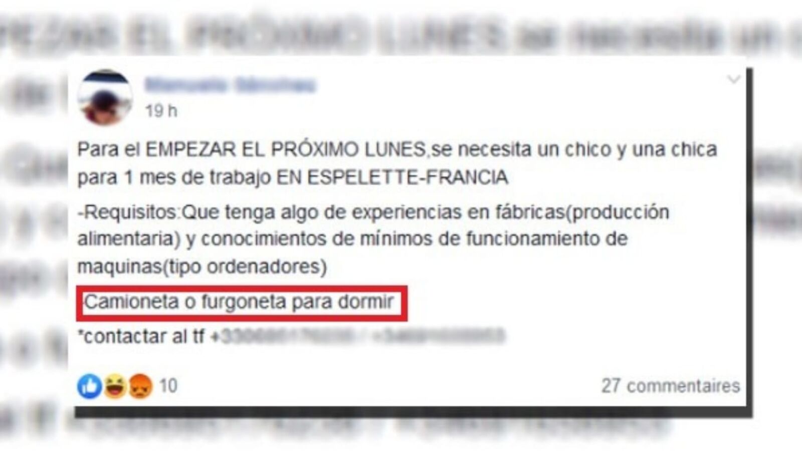 El polémico requisito de una oferta de trabajo: 