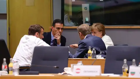 Sánchez, Macron, Tusk y Merkel Sánchez, Macron, Tusk y Merkel