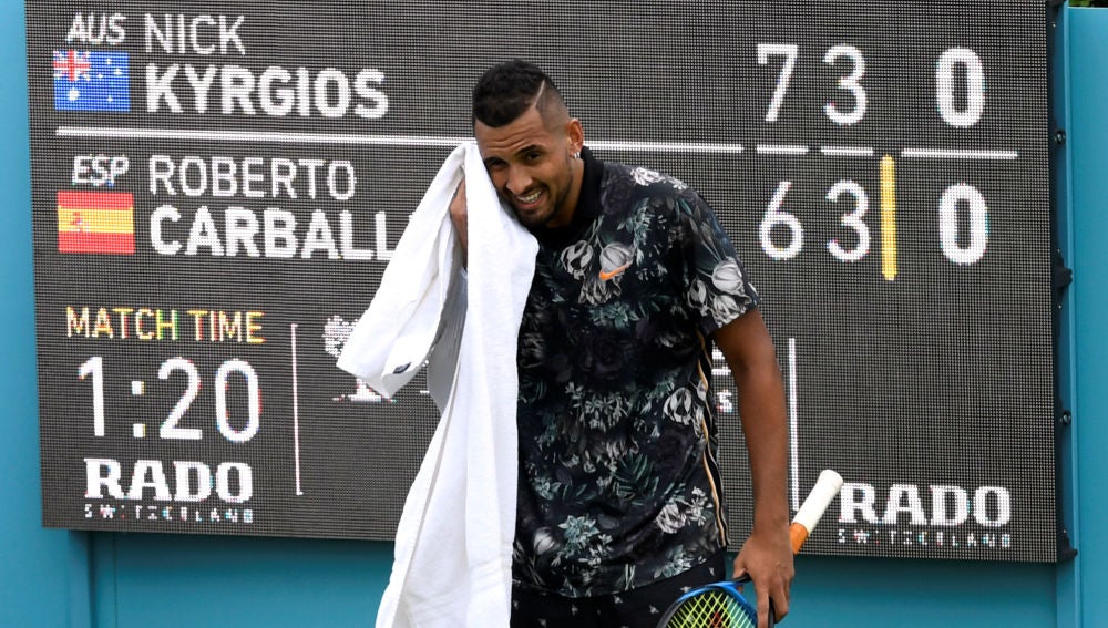 Kyrgios, durante un partido
