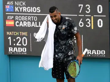 Kyrgios, durante un partido Kyrgios, durante un partido
