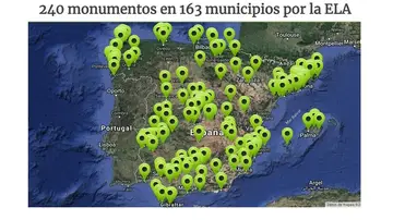 Los monumentos que se encenderán por la ELA Los monumentos que se encenderán por la ELA