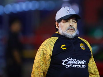 Diego Armando Maradona, durante un partido de Dorados