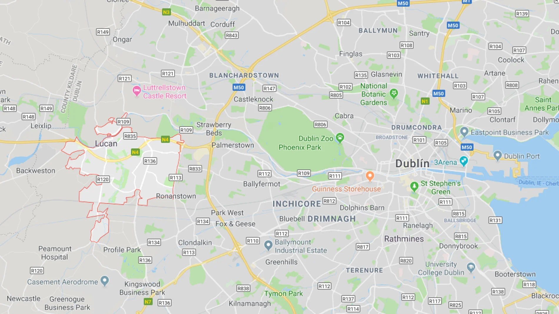 Imagen de Lucan en Dublin, donde sucedieron los hechos Imagen de Lucan en Dublin, donde sucedieron los hechos