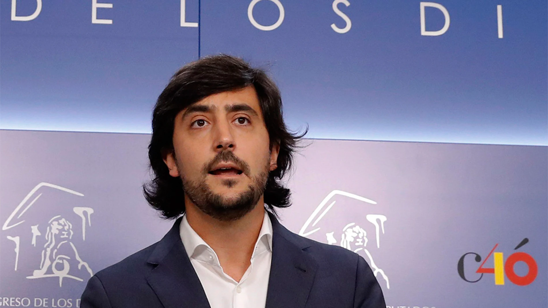 Toni Roldán durante su comparecencia en el Congreso Toni Roldán durante su comparecencia en el Congreso