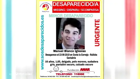 Buscan a un joven de 16 años desaparecido en Cantabria Buscan a un joven de 16 años desaparecido en Cantabria