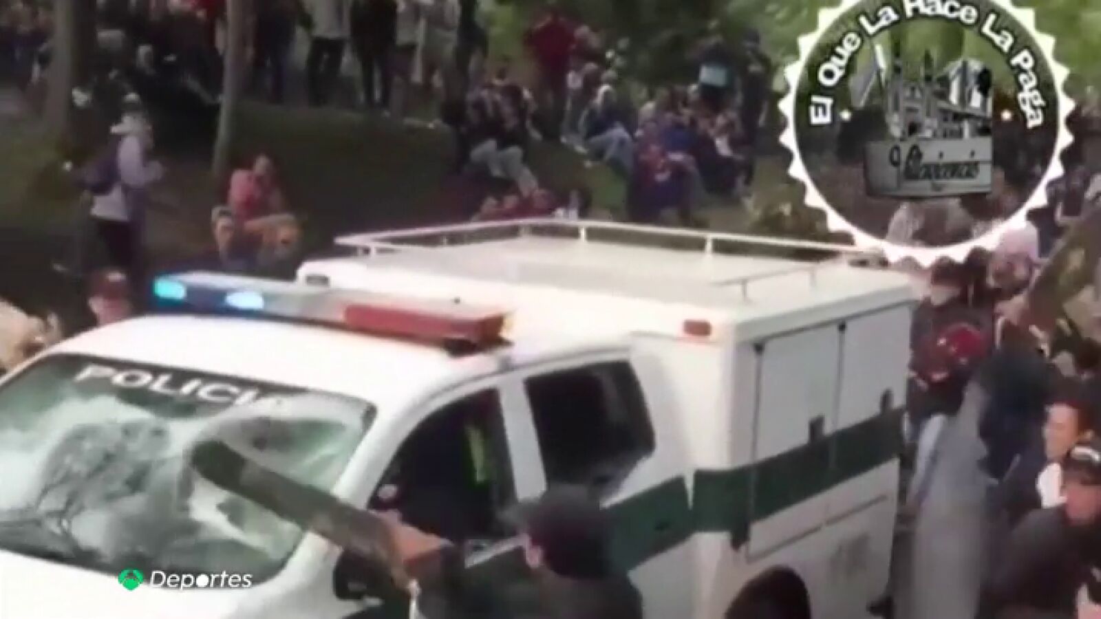 Nuevas imágenes de la batalla entre skaters y policía en Bogotá: 