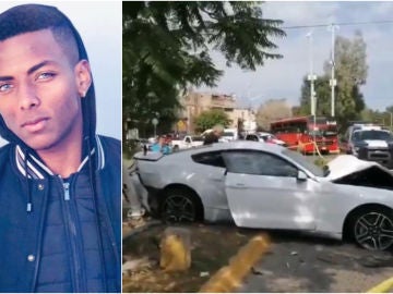 Joao Maleck y su vehículo accidentado