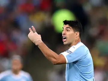 Luis Suárez, en el partido contra Chile Luis Suárez, en el partido contra Chile