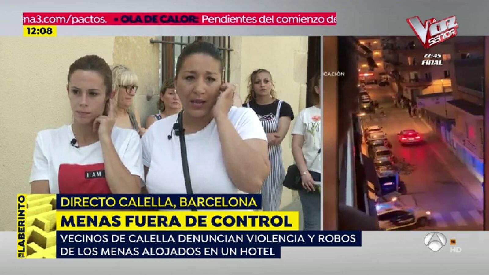 Violenta pelea entre menas y jóvenes de etnia gitana en plena calle en Calella: 