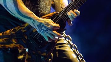 El guitarrista Kerry King, de la banda de metal estadounidense Slayer. 
