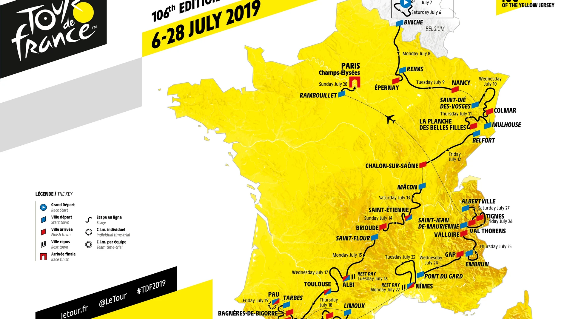 Así será el recorrido del Tour de Francia 2019 Así será el recorrido del Tour de Francia 2019