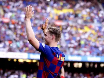Frenkie De Jong durante su presentación en el Camp Nou Frenkie De Jong durante su presentación en el Camp Nou