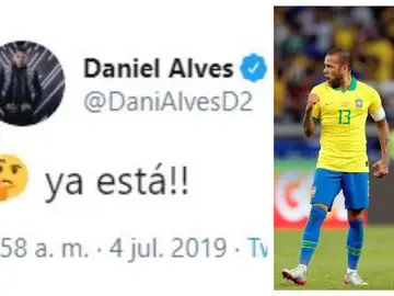 El polémico tuit de Dani Alves que da por vencedora a Brasil El polémico tuit de Dani Alves que da por vencedora a Brasil