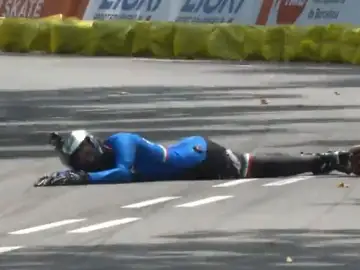 Una de las patinadoras tras el duro accidente Una de las patinadoras tras el duro accidente