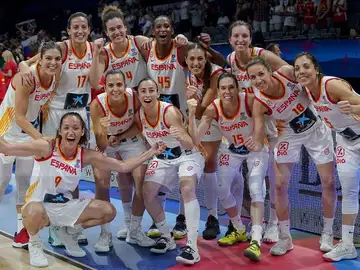 La selección española celebrando el pase a la final La selección española celebrando el pase a la final