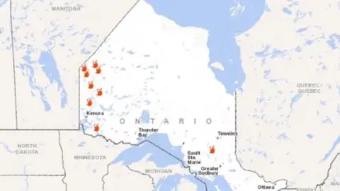 Más de 20 incendios forestales afectan a varias zonas de Canadá Más de 20 incendios forestales afectan a varias zonas de Canadá
