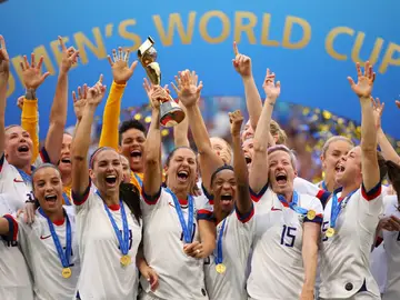 Las jugadoras de la selección de EEUU celebrando el campeonato del mundo Las jugadoras de la selección de EEUU celebrando el campeonato del mundo
