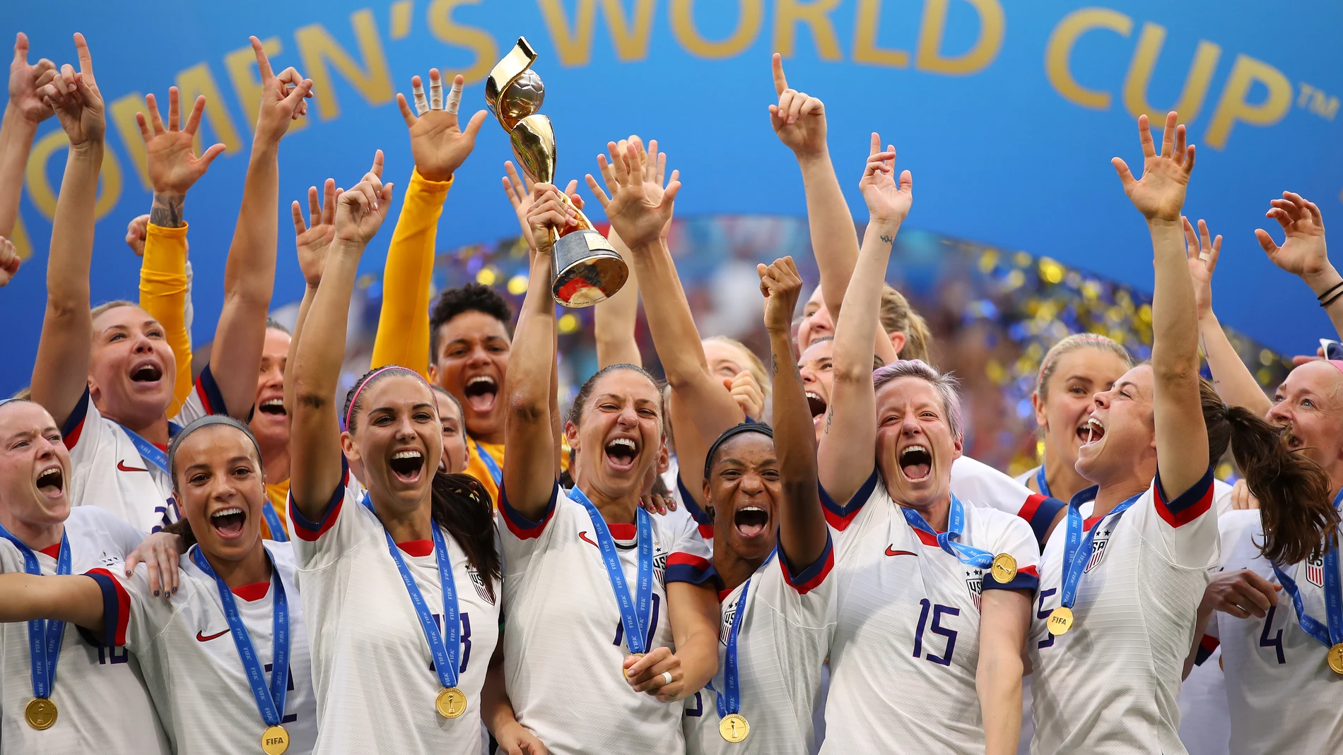 Las jugadoras de la selección de EEUU celebrando el campeonato del mundo Las jugadoras de la selección de EEUU celebrando el campeonato del mundo