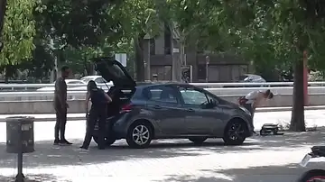 Imagen de un coche tras el robo Imagen de un coche tras el robo