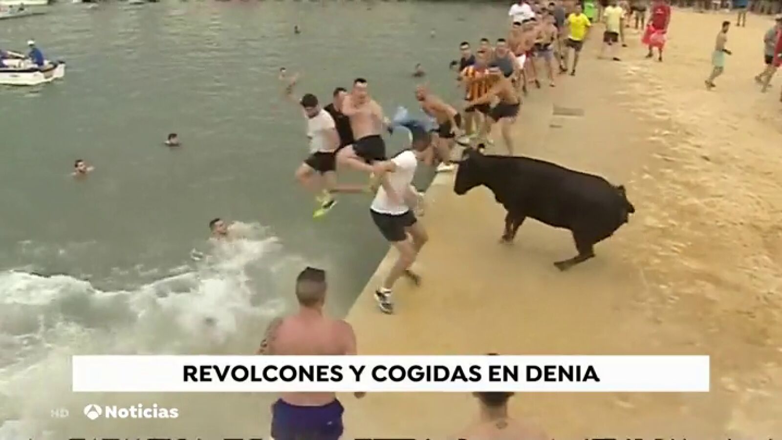 Tres heridos en el inicio de las fiestas de Bous a la Mar en Denia