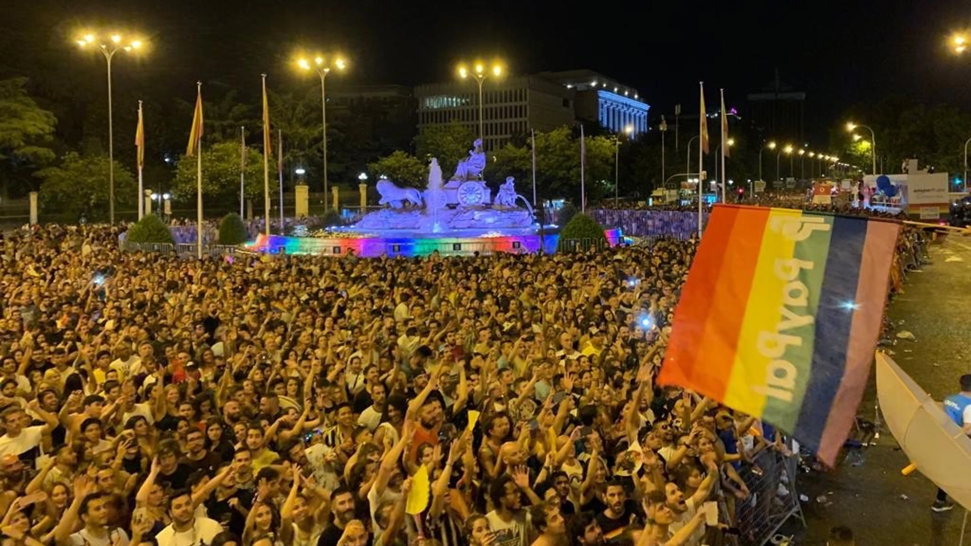 Cibeles durante la manifestación del Orgullo LGTBI Cibeles durante la manifestación del Orgullo LGTBI