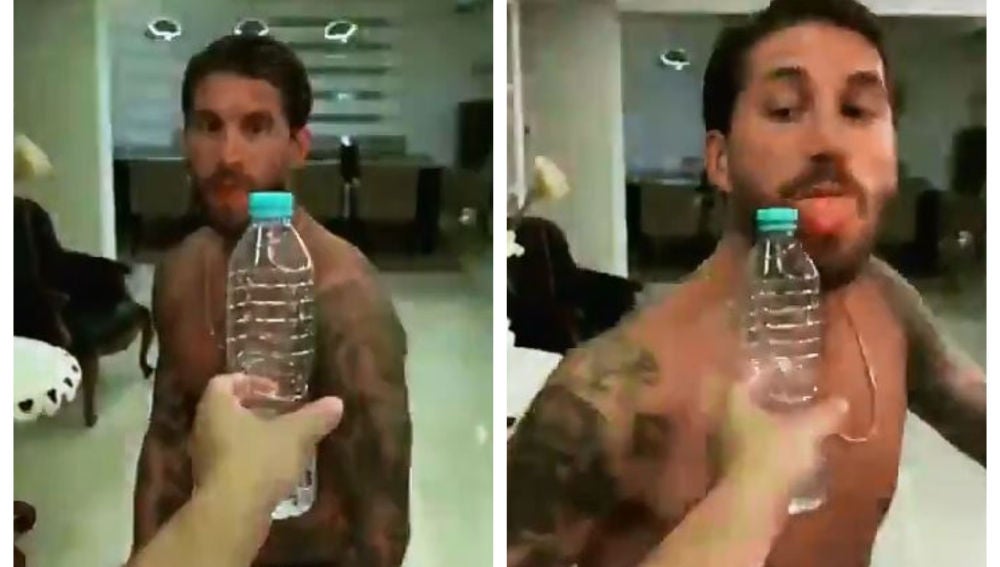 Sergio Ramos se une al 'Bottle Cap Challenge' y ¡abre la botella con la lengua!