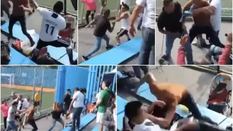 Lamentable pelea en la grada durante un partido de niños Lamentable pelea en la grada durante un partido de niños