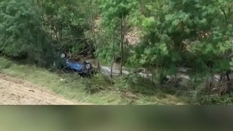 Así encontraron el coche del hombre fallecido por la riada en Tafalla Así encontraron el coche del hombre fallecido por la riada en Tafalla