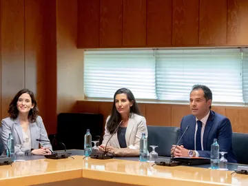 Díaz Ayuso, Rocío Monasterio e Ignacio Aguado reunidos Díaz Ayuso, Rocío Monasterio e Ignacio Aguado reunidos