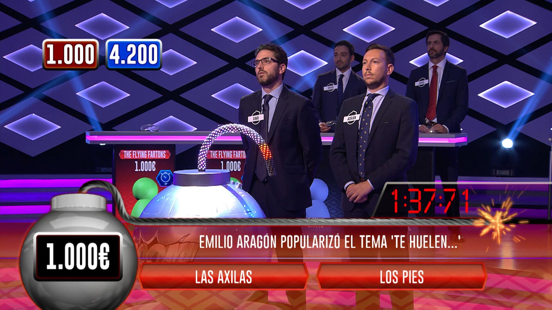 Los concursantes de 'The Flying Farton' lo dan todo para quedarse en la bomba final de '&iexcl;Boom!'