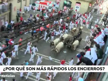 Cuarto encierro de San Fermín: toros demasiado rápidos y muy protegidos Cuarto encierro de San Fermín: toros demasiado rápidos y muy protegidos
