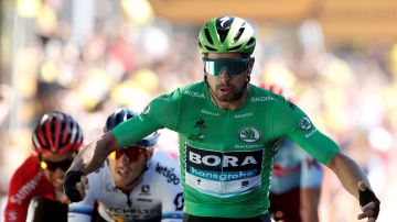 Sagan celebra su victoria en la etapa del Tour de Francia