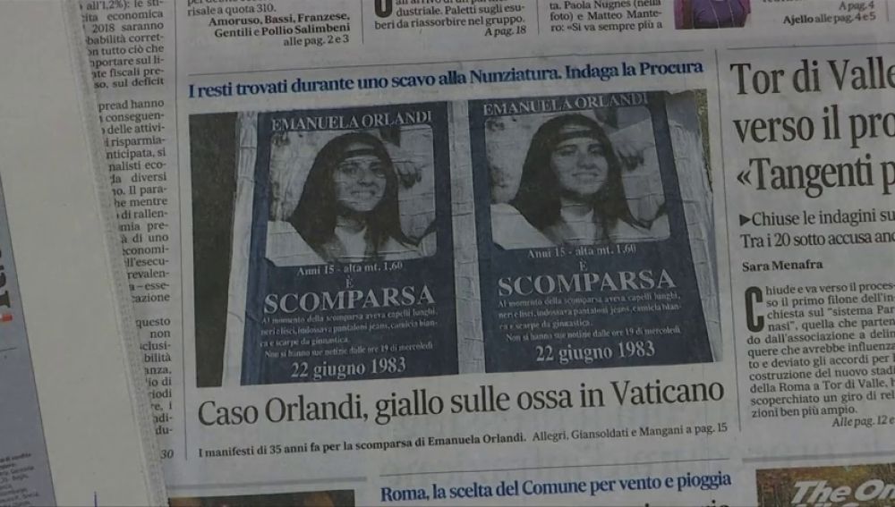 El Vaticano abrirá dos tumbas en el marco de la investigación de la desaparición de Emanuela Orlandi