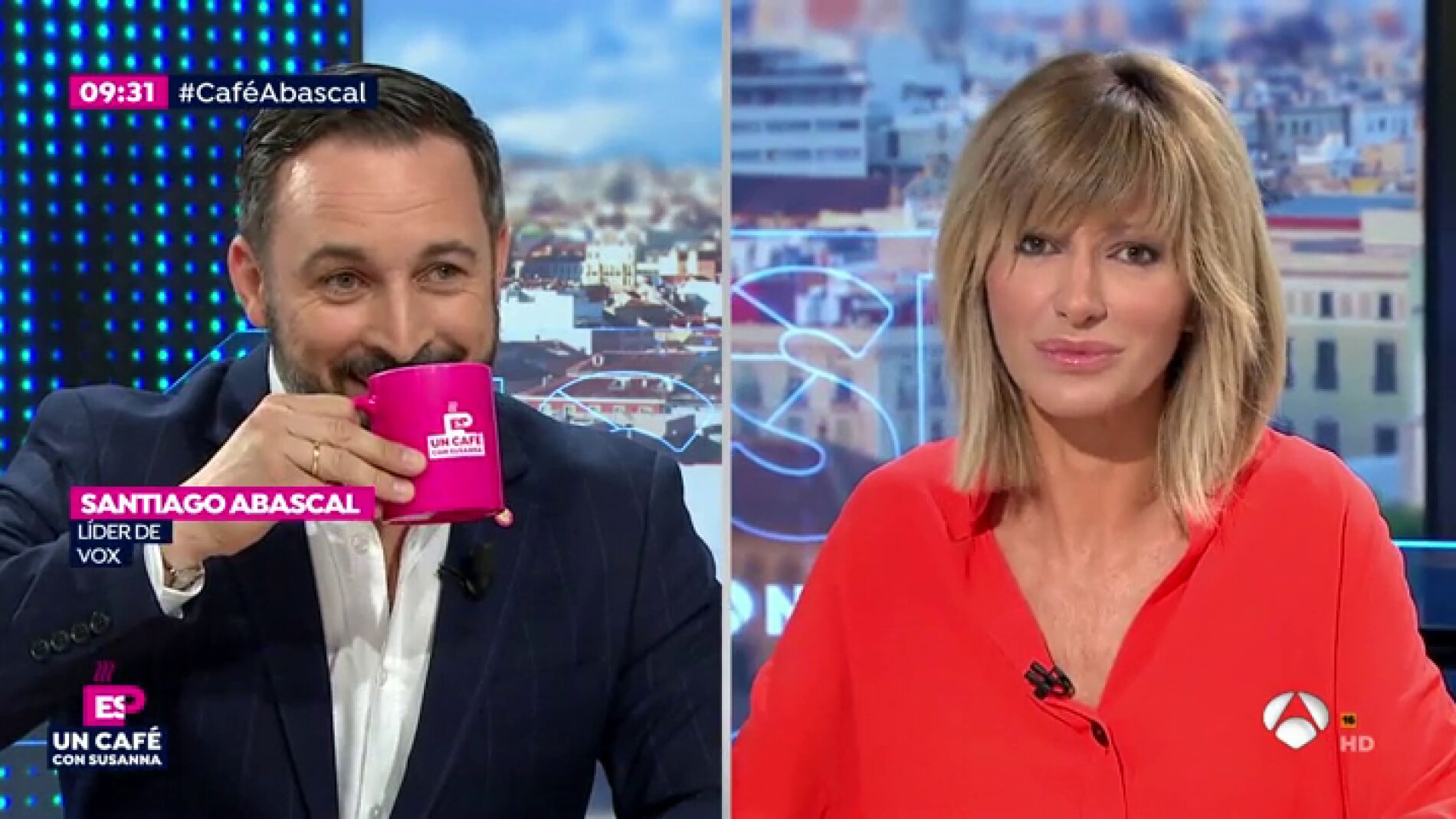 El tenso momento entre Susanna Griso y Santiago Abascal por un v&iacute;deo con Albert Rivera: "Est&aacute; m&aacute;s vista que el tebeo"